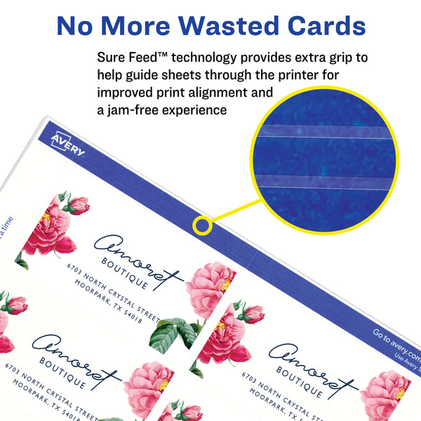 2" x 3.5" Business Cards, Sure Feed, Inkjet