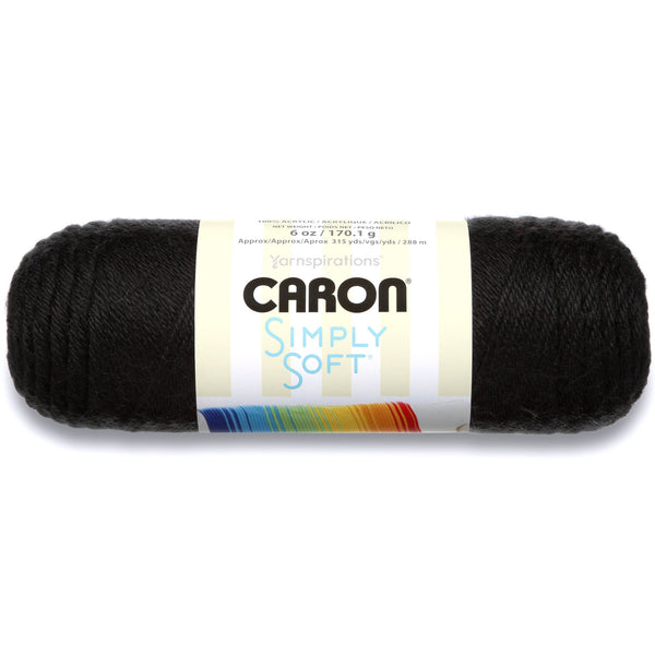Simply Soft Acrylic Black Yarn, 1 Each