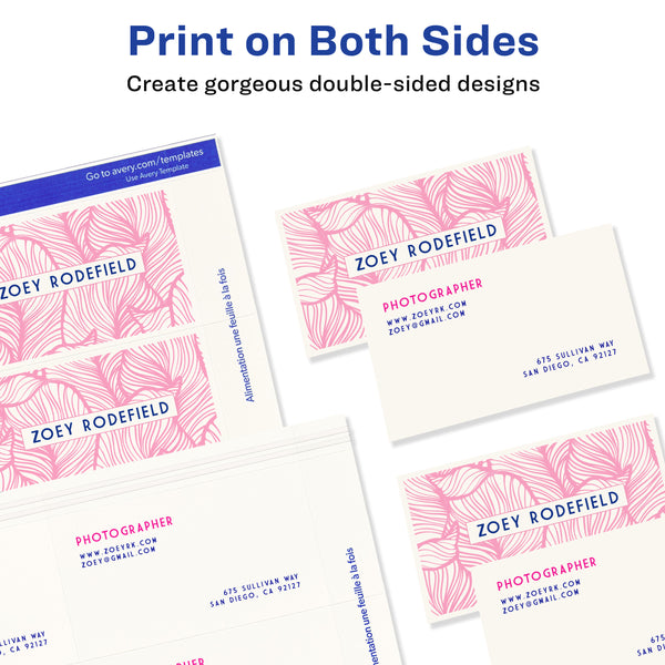 2" x 3.5" Business Cards, Sure Feed, Inkjet